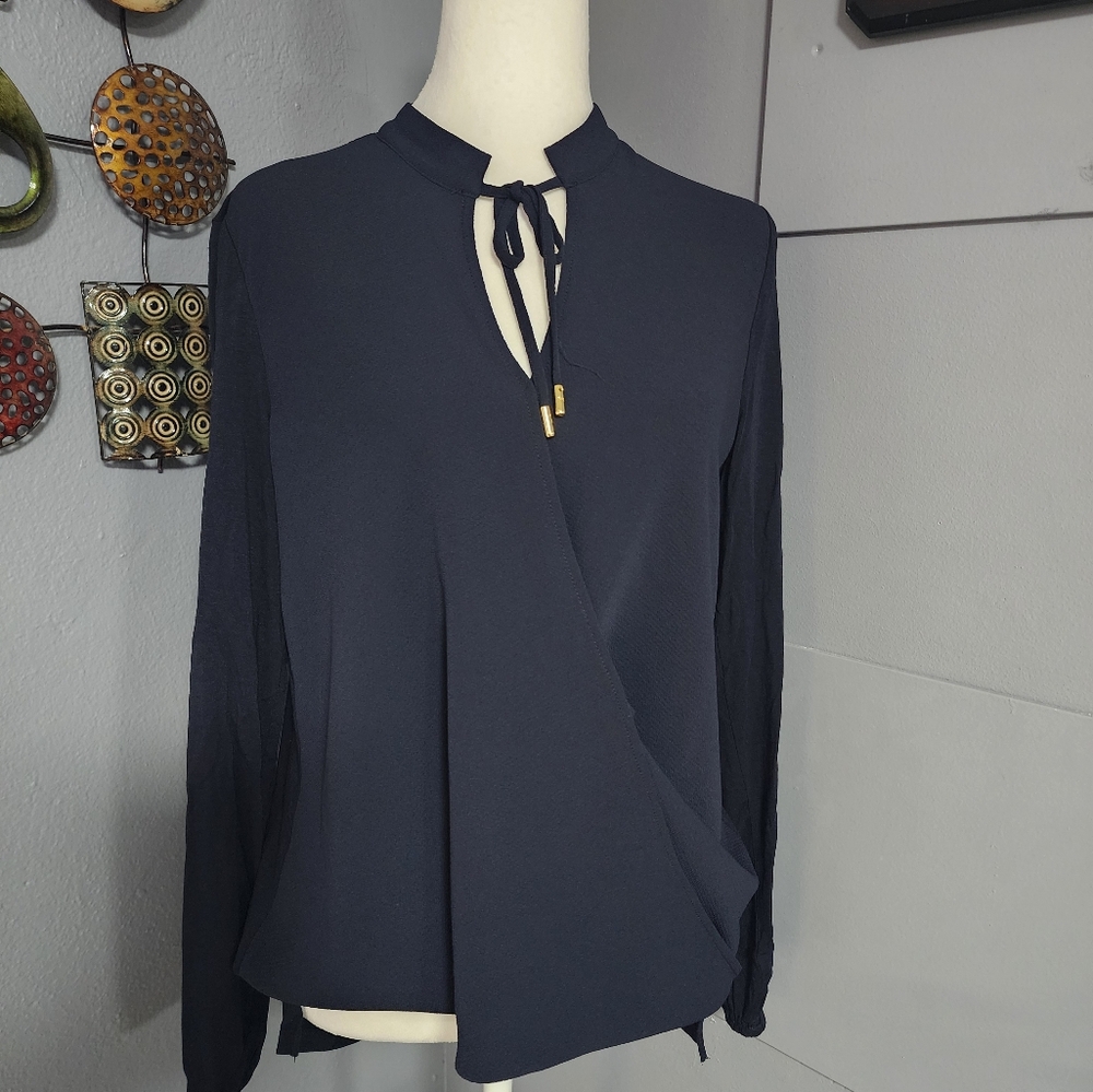 Black Michael Kors Long Sleeve Blouse sizes  M